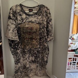 Harley-Davidson Black and Gray Tie-Dye Tee